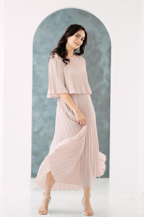 GS Party: Dianelle Flared Sleeve Pleated Dress