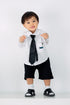Grey by GS Col 1: Akita Top and Shorts Set with Necktie