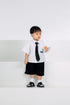 Grey by GS Col 1: Akita Top and Shorts Set with Necktie