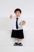 Grey by GS Col 1: Akita Top and Shorts Set with Necktie