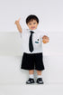 Grey by GS Col 1: Akita Top and Shorts Set with Necktie