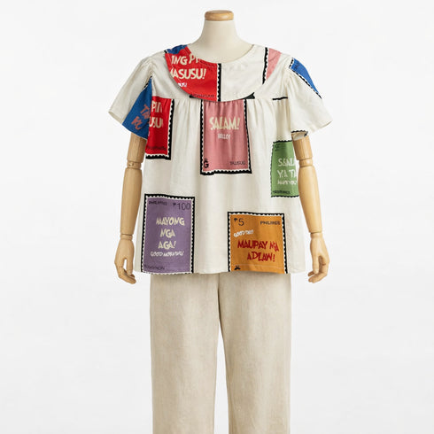 EMGEE by Get Spotted: Artie Top in Tatak Pinoy Fabric for Kids