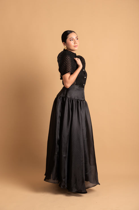 Modern Filipiniana: Nieves Top in Black