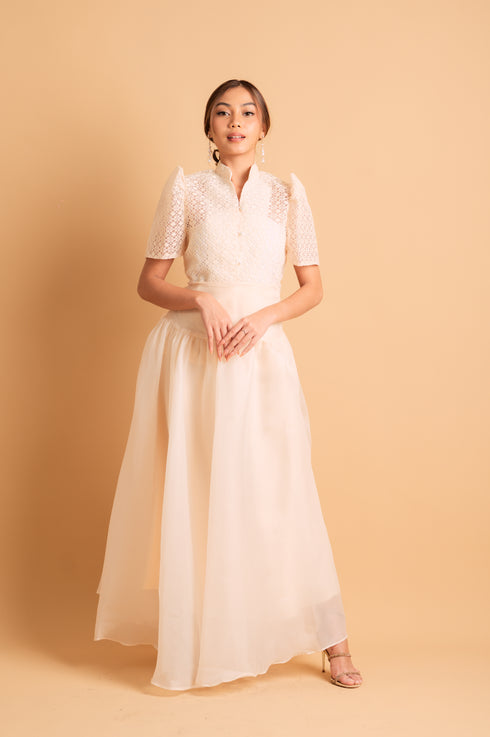 Modern Filipiniana: Nieves Top in White