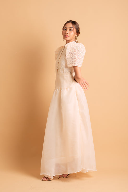 Modern Filipiniana: Nieves Top in White