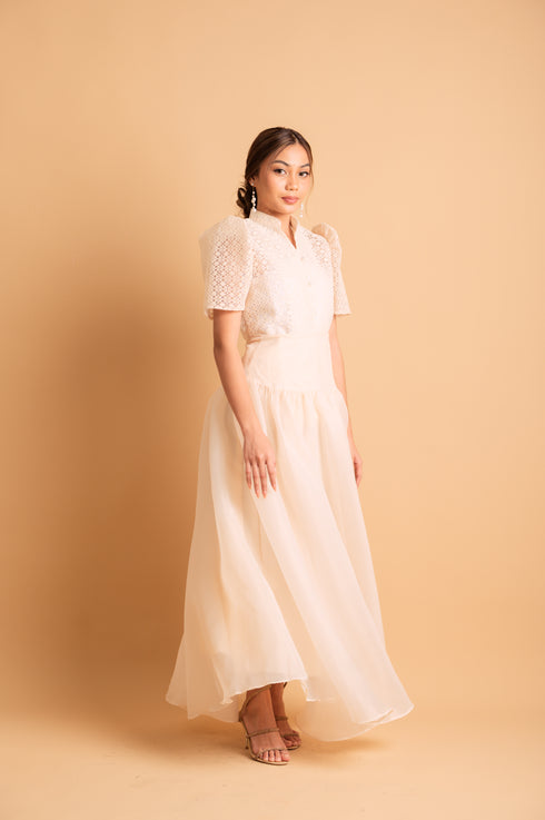 Modern Filipiniana: Nieves Top in White