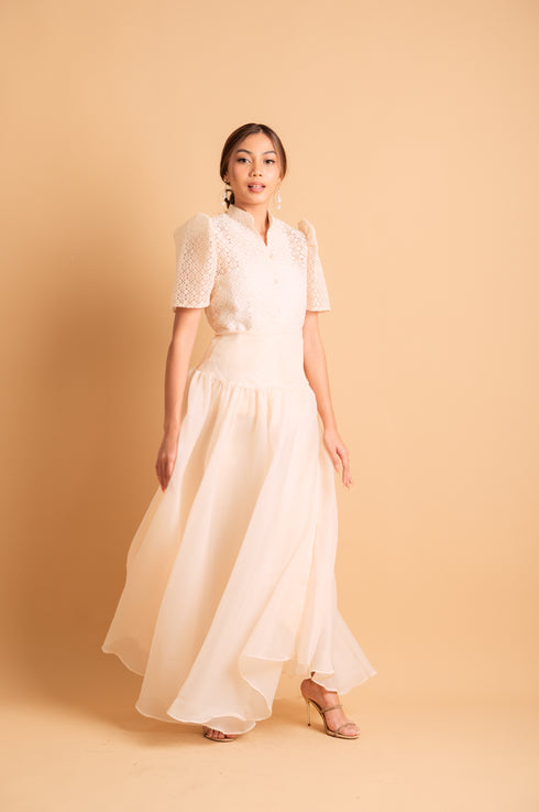Modern Filipiniana: Nieves Top in White