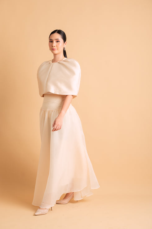 Cocktail: Artie Luxurious Cape Top in Beige