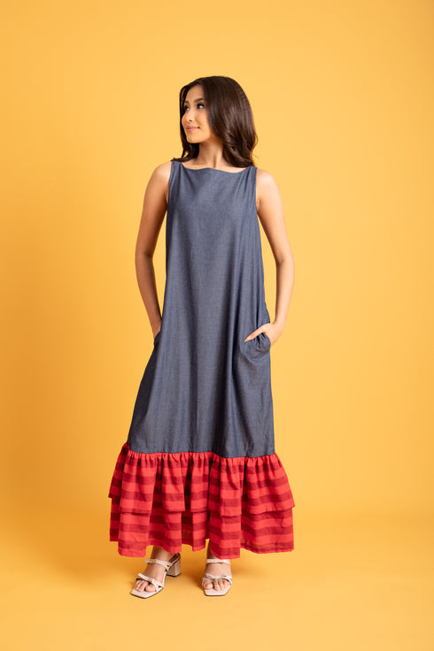 MNL EMGEE by Get Spotted: Eleanor Maxi Dress with Hablon Accent
