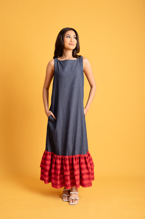 MNL EMGEE by Get Spotted: Eleanor Maxi Dress with Hablon Accent