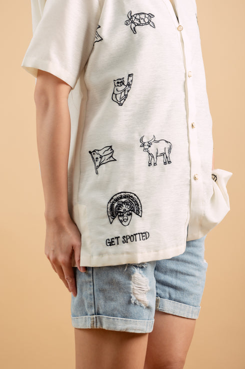 EMGEE by Get Spotted: Modern Filipiniana Del Pilar Unisex Barong for Little Boys (082125)