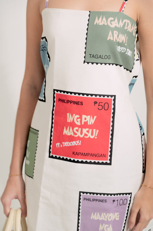 EMGEE by Get Spotted: Ligaya Maxi Dress in Tatak Pinoy Fabric