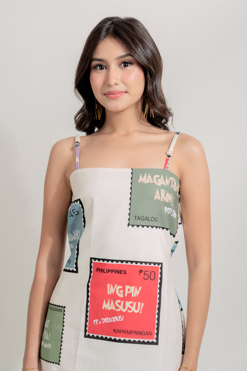 EMGEE by Get Spotted: Ligaya Maxi Dress in Tatak Pinoy Fabric