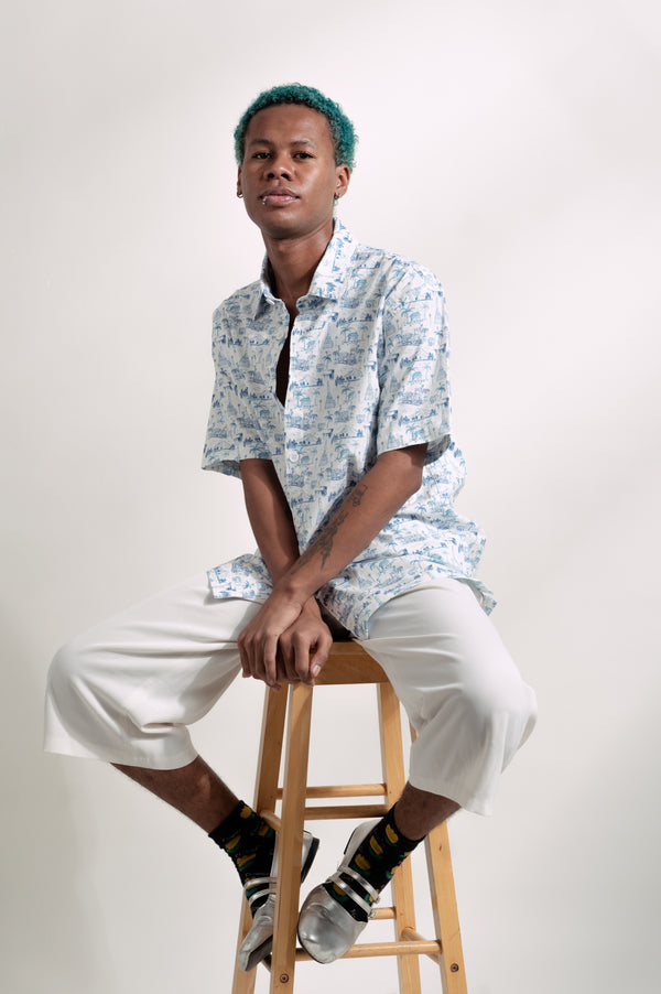 EMGEE by Get Spotted: Beni Buttondown in Toile de Pinoy Fabric for KIDS