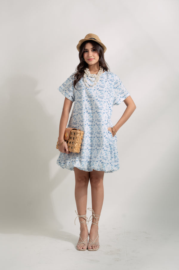 EMGEE by Get Spotted: Mayumi Bubble Dress in Toile de Pinoy Fabric