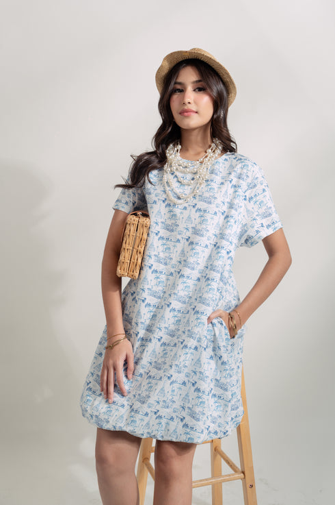 EMGEE by Get Spotted: Mayumi Bubble Dress in Toile de Pinoy Fabric