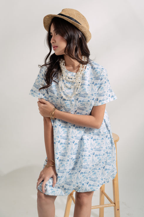 EMGEE by Get Spotted: Mayumi Bubble Dress in Toile de Pinoy Fabric