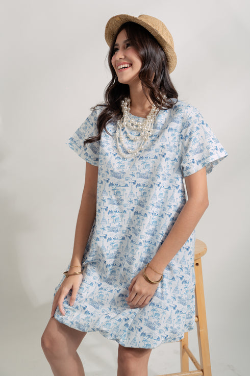 EMGEE by Get Spotted: Mayumi Bubble Dress in Toile de Pinoy Fabric