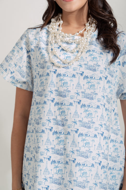 EMGEE by Get Spotted: Mayumi Bubble Dress in Toile de Pinoy Fabric