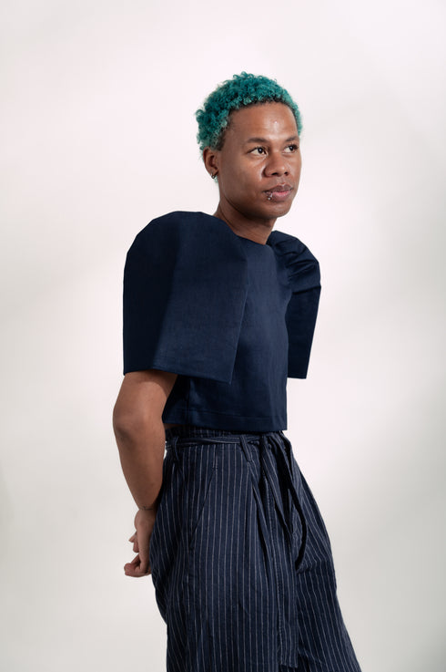 EMGEE by Get Spotted: Gabriela Top in Denim Fabric