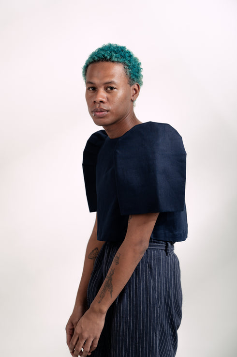 EMGEE by Get Spotted: Gabriela Top in Denim Fabric