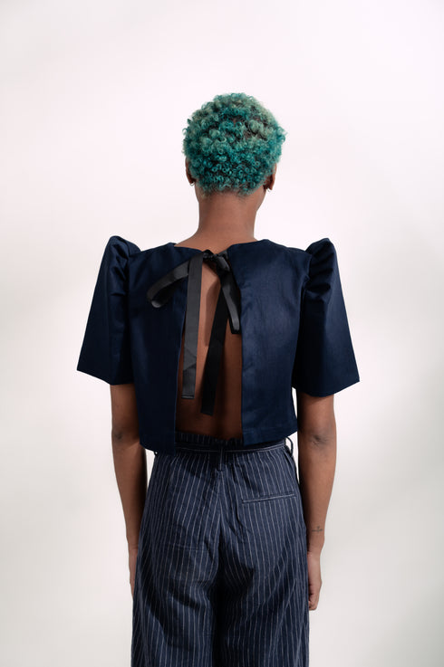 EMGEE by Get Spotted: Gabriela Top in Denim Fabric