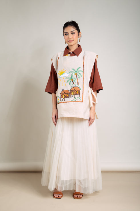 EMGEE by Get Spotted: Bahay Kubo Bib in Pina Fabric (Copy)