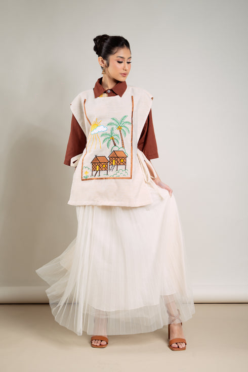 EMGEE by Get Spotted: Bahay Kubo Bib in Pina Fabric (Copy)