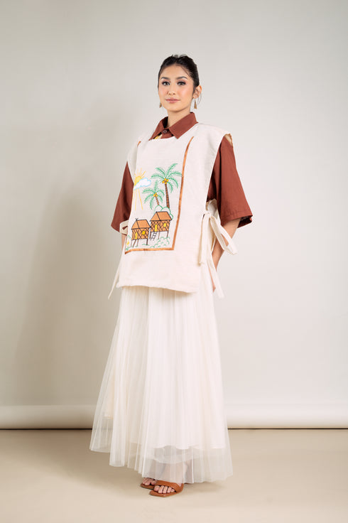 EMGEE by Get Spotted: Bahay Kubo Bib in Pina Fabric (Copy)