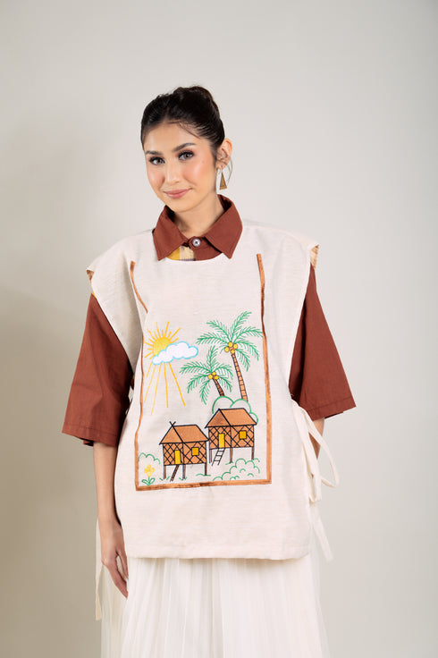 EMGEE by Get Spotted: Bahay Kubo Bib in Pina Fabric (Copy)