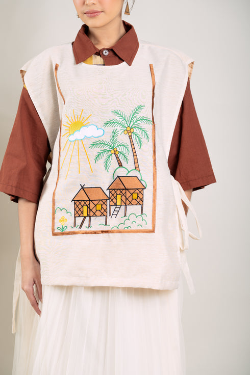 EMGEE by Get Spotted: Bahay Kubo Bib in Pina Fabric (Copy)