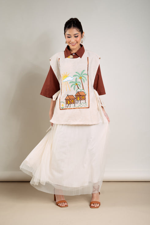 EMGEE by Get Spotted: Bahay Kubo Bib in Pina Fabric (Copy)