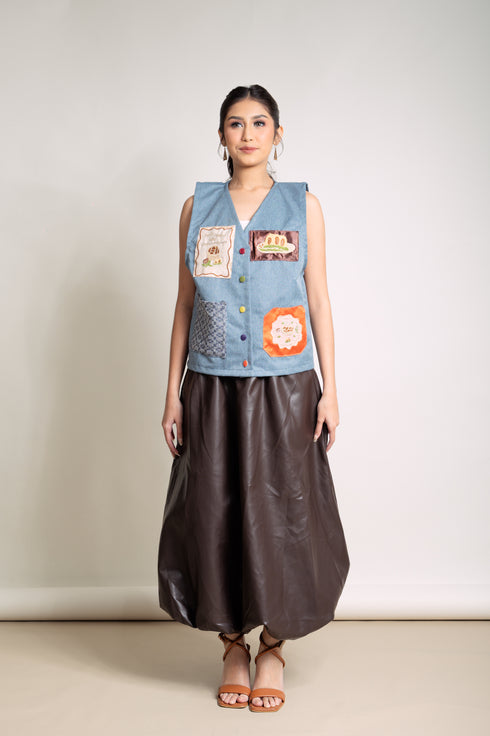 Pre-Holiday 2025: Sky Leather Skirt