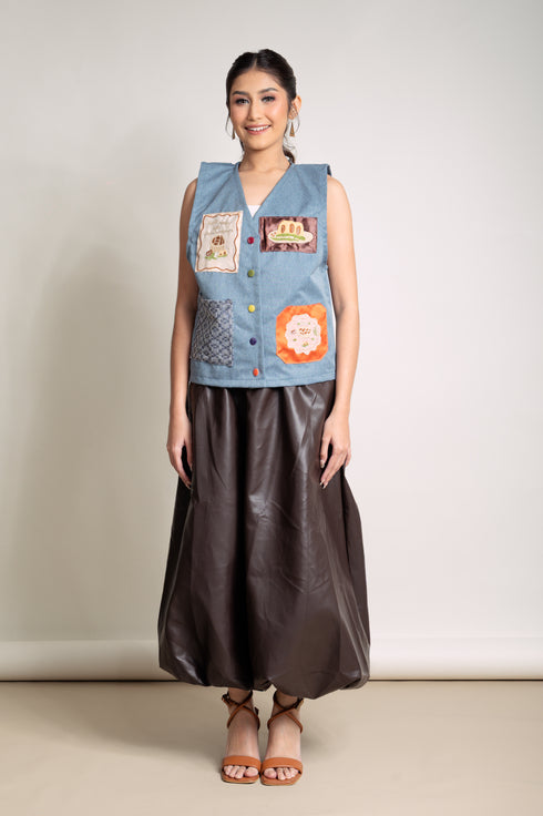 Pre-Holiday 2025: Sky Leather Skirt