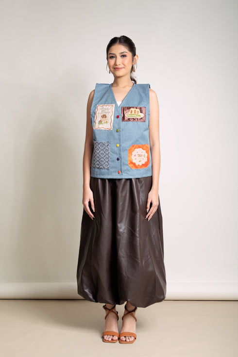 Pre-Holiday 2025: Sky Leather Skirt