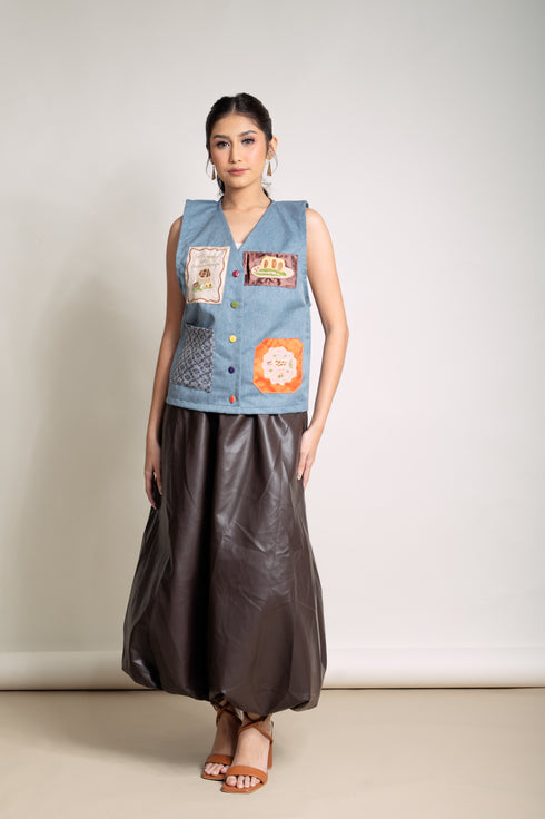 Pre-Holiday 2025: Sky Leather Skirt