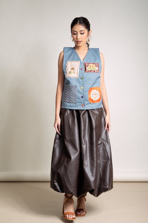 Pre-Holiday 2025: Sky Leather Skirt