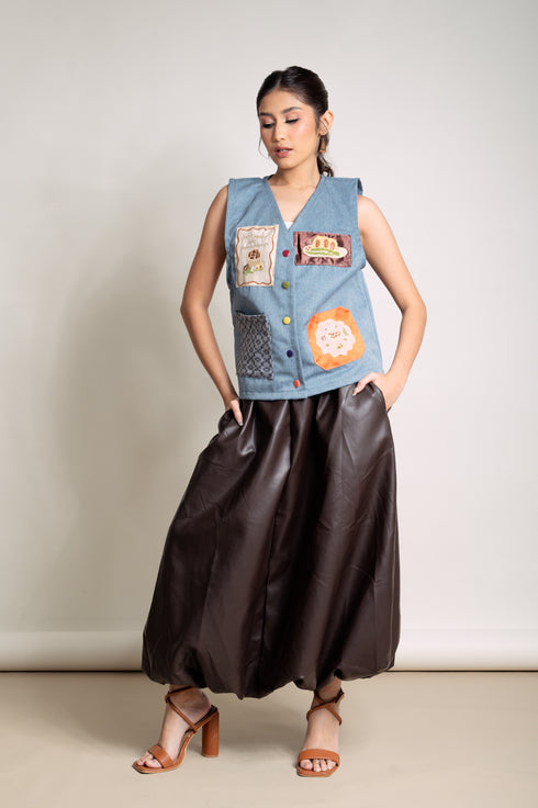 Pre-Holiday 2025: Sky Leather Skirt