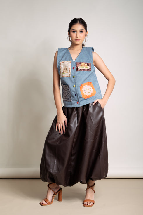 EMGEE by Get Spotted: Dakila Vest in Blue Denim (KBL)