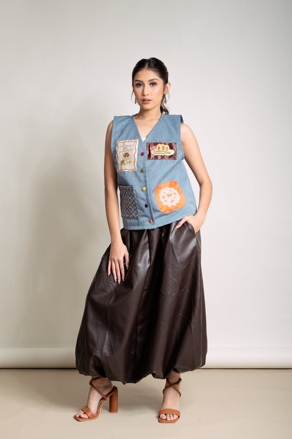 Pre-Holiday 2025: Sky Leather Skirt