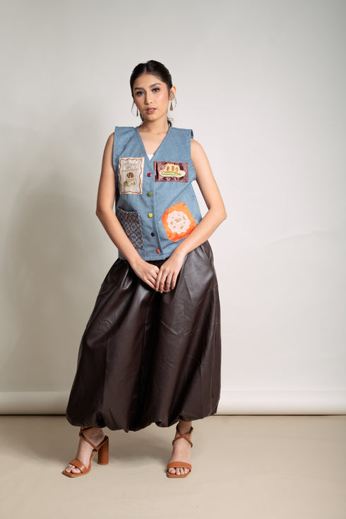 EMGEE by Get Spotted: Dakila Vest in Blue Denim (KBL)