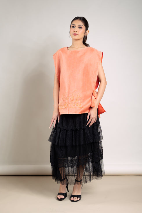 EMGEE by Get Spotted: Kidlat Bib in Pina Fabric (Rust)