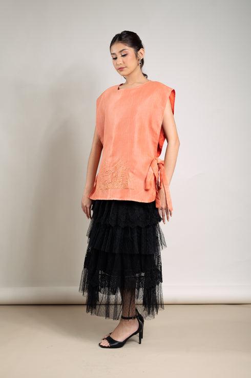 EMGEE by Get Spotted: Kidlat Bib in Pina Fabric (Rust)