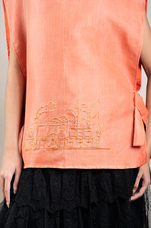 EMGEE by Get Spotted: Kidlat Bib in Pina Fabric (Rust)