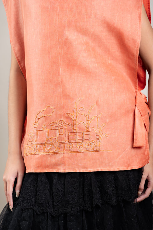EMGEE by Get Spotted: Kidlat Bib in Pina Fabric (Rust)