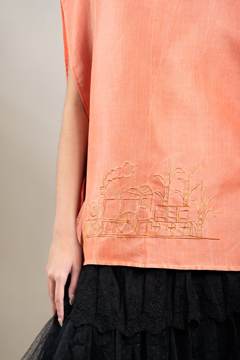 EMGEE by Get Spotted: Kidlat Bib in Pina Fabric (Rust)