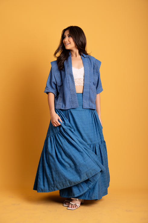 MNL EMGEE by Get Spotted: Kristen Kimono in Blue Hablon