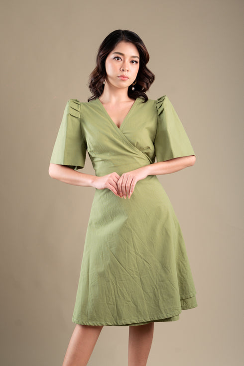 Maud London x Get Spotted: Julian Dress in Avocado