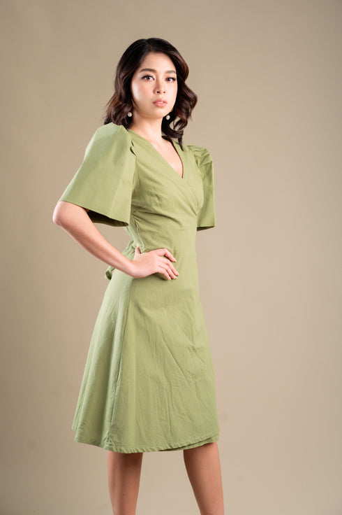 Maud London x Get Spotted: Julian Dress in Avocado