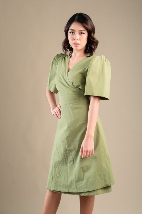 Maud London x Get Spotted: Julian Dress in Avocado